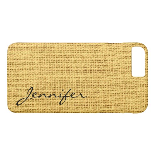金ゴールドバ素朴ーラップリネンモノグラム Case-Mate iPhoneケース (裏面(横))