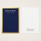 金ゴールドバ縁どイネイビーブルーイヤリングディスプレイカード (正面&裏面)