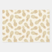 金ゴールドパイナップルオンアイボリー ラッピングペーパーシート (正面)