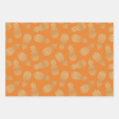 金ゴールドパイナップルオンオレンジラッピング紙シート ラッピングペーパーシート (正面)