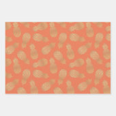 金ゴールドパイナップルオンピーチ ラッピングペーパーシート (正面2)