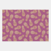 金ゴールドパイナップルオンラズベリー ラッピングペーパーシート (正面2)