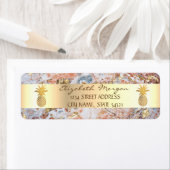 金ゴールドパイナップルグラデーションマーブルストライプの ラベル (インサイチュ)