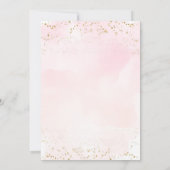 金ゴールドパイナップルグリッターピンクフローラブライダルシャワーI 招待状 (裏面)