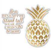 金ゴールドパイナップルスタンドトール衣服クラウンベスウィート シール (正面)