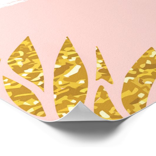 金ゴールドパイナップルストライプの、夏の背景。 ポスター (角)