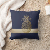 金ゴールドパイナップルストライプ,パーソナライズされた- クッション (ブランケット)