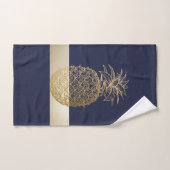 金ゴールドパイナップルストライプ,パーソナライズされた- バスタオルセット (ハンドタオル)
