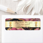 金ゴールドパイナップルトレンディーブルゴーニュマーブルストーン ラベル (インサイチュ)