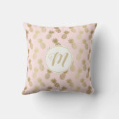 金ゴールドパイナップルパターン及びモノグラム クッション (裏面)