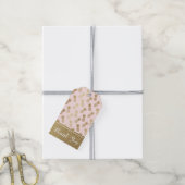 金ゴールドパイナップルパターン ギフトタグ (より糸付き)