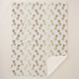 金ゴールドパイナップルパターン シェルパブランケット