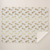 金ゴールドパイナップルパターン シェルパブランケット (正面(横))