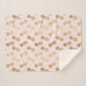 金ゴールドパイナップルパターン シェルパブランケット (正面(横))