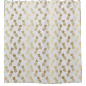 金ゴールドパイナップルパターン シャワーカーテン (正面)