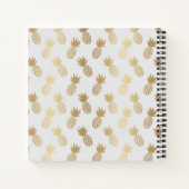 金ゴールドパイナップルパターン ノートブック (裏面)