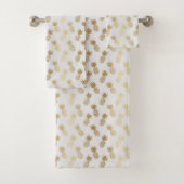 金ゴールドパイナップルパターン バスタオルセット (インサイチュ)