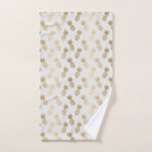 金ゴールドパイナップルパターン バスタオルセット (ハンドタオル)