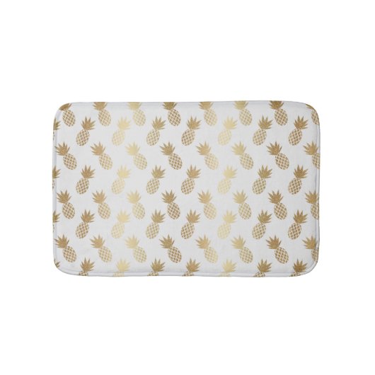 金ゴールドパイナップルパターン バスマット (正面)