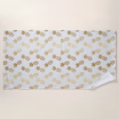 金ゴールドパイナップルパターン ビーチタオル (正面)