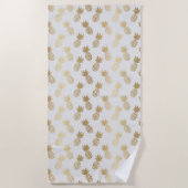 金ゴールドパイナップルパターン ビーチタオル (正面)