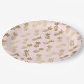 金ゴールドパイナップルパターン ペーパープレート (アングル)