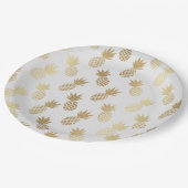 金ゴールドパイナップルパターン ペーパープレート (アングル)