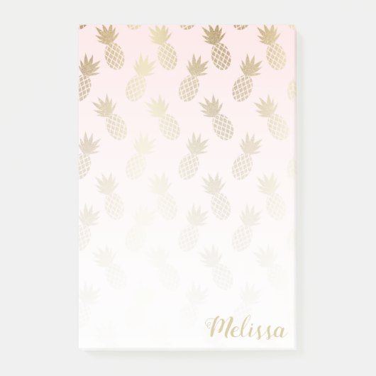 金ゴールドパイナップルパターン ポストイット (正面)