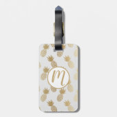 金ゴールドパイナップルパターン ラゲッジタグ (裏面縦)