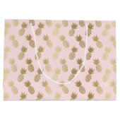 金ゴールドパイナップルパターン ラージペーパーバッグ (裏面)