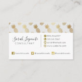 金ゴールドパイナップルパターン 名刺 (裏面)