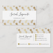 金ゴールドパイナップルパターン 名刺 (正面/裏面)