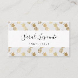 金ゴールドパイナップルパターン 名刺