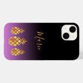 金ゴールドパイナップルパープルピンクブラック名を付ける Case-Mate iPhoneケース (裏面 (横))