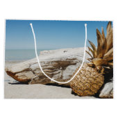 金ゴールドパイナップルビーチ ラージペーパーバッグ (裏面)