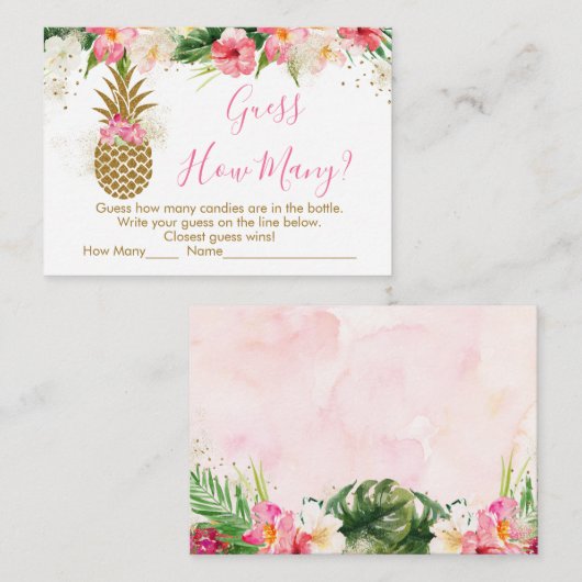 金ゴールドパイナップルフローラはシャワーゲームの数を推測 エンクロージャーカード (正面/裏面)