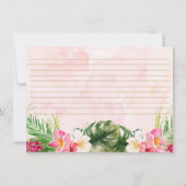 金ゴールドパイナップルフローラ熱帯ブライダルレシピカード 招待状 (裏面)