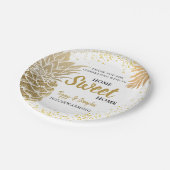 金ゴールドパイナップルホームスウィートホーム引っ越し祝いパーティー ペーパープレート (アングル)