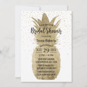 金ゴールドパイナップルモダントロピカルブライダルシャワー 招待状 (正面)