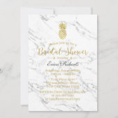 金ゴールドパイナップルモダンマーブルブライダルシャワー 招待状 (正面)