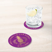 金ゴールドパイナップル ラウンドペーパーコースター (インサイチュ)