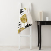 金ゴールドパイナップル：手描き白シームレス。 シェルパブランケット (インサイチュ)