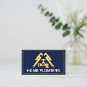 金ゴールドパイプレンチ水栓配管 名刺 (スタンド正面)