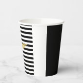 金ゴールドパイロットウィングブラックとホワイトストライプの金ゴールド 紙コップ (左)