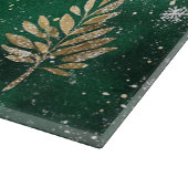 金ゴールドパインツリーズシルバースノーフレークスハンターグリーン カッティングボード (角)
