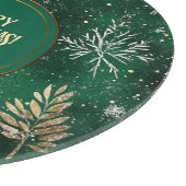 金ゴールドパインツリーズシルバースノーフレークスハンターグリーン カッティングボード (角)