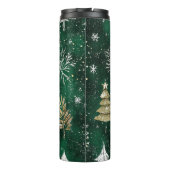 金ゴールドパインツリーズシルバースノーフレークスハンターグリーン タンブラー (裏面)