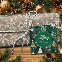 金ゴールドパインツリーズシルバースノーフレークスハンターグリーン フェイバータグ