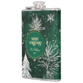 金ゴールドパインツリーズシルバースノーフレークスハンターグリーン フラスク (左)