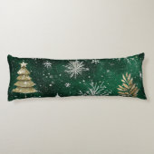 金ゴールドパインツリーズシルバースノーフレークスハンターグリーン ボディピロー (裏面)